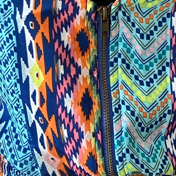 Fire Los Angeles Blue multicolor colorful Western Print maxi dress - Picture 11 of 11